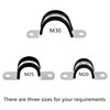 20 PCS Rubber Cushioned U Shaped Pipe Clamps,Stainless Steel Rubber