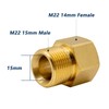 DERASL Brass Pressure Washer Coupling M22-15mm Male Thread to M22-14mm