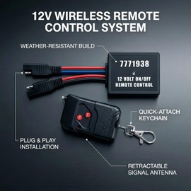 7771938 12 Volt On/Off Wireless Remote Control Switch Sprayer Parts Remote Relay for 12 Volt 20A Pump Sprayer for Agricultural Pump 250 Feet Range Waterproof Switch with Keychain Clip and Antenna