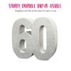 Number 60 Glitter Table Decoration Silver| Table Centrepiece | Table