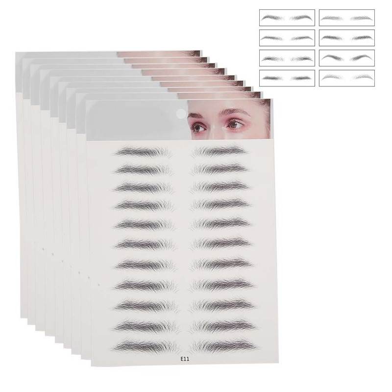 8pcs Tattoo Eyebrow Sticker Waterproof Breathable Long Lasting False Eyebrows