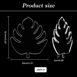 AHANDMAKER 20Pcs Clear Acrylic Place Cards Acrylic Seating Cards Sign for Wedding Acrylic Name Place Cards Monstera Leaves Acrylic Blanks Name Cards for Table Setting Wedding Dinner Parties