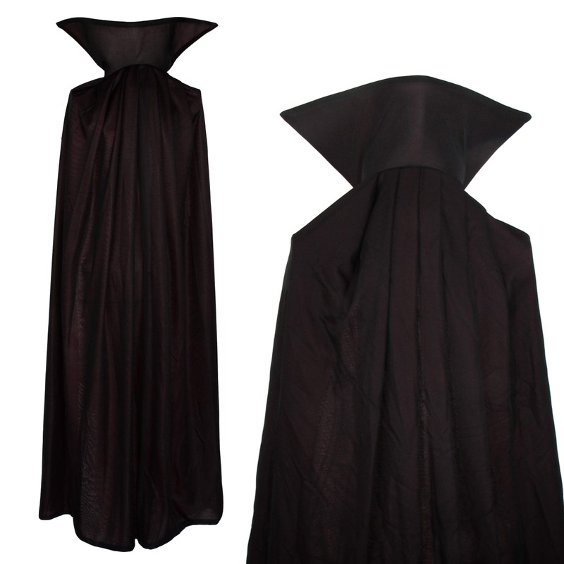 papapanda Vampire Cloak Stand Collar Cape Black Red 130cm for