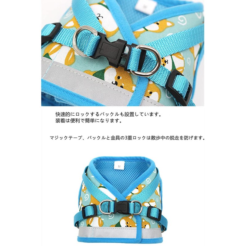 Enkarl Dog Harness Cat Harness Leash Mesh Breathable Vest for