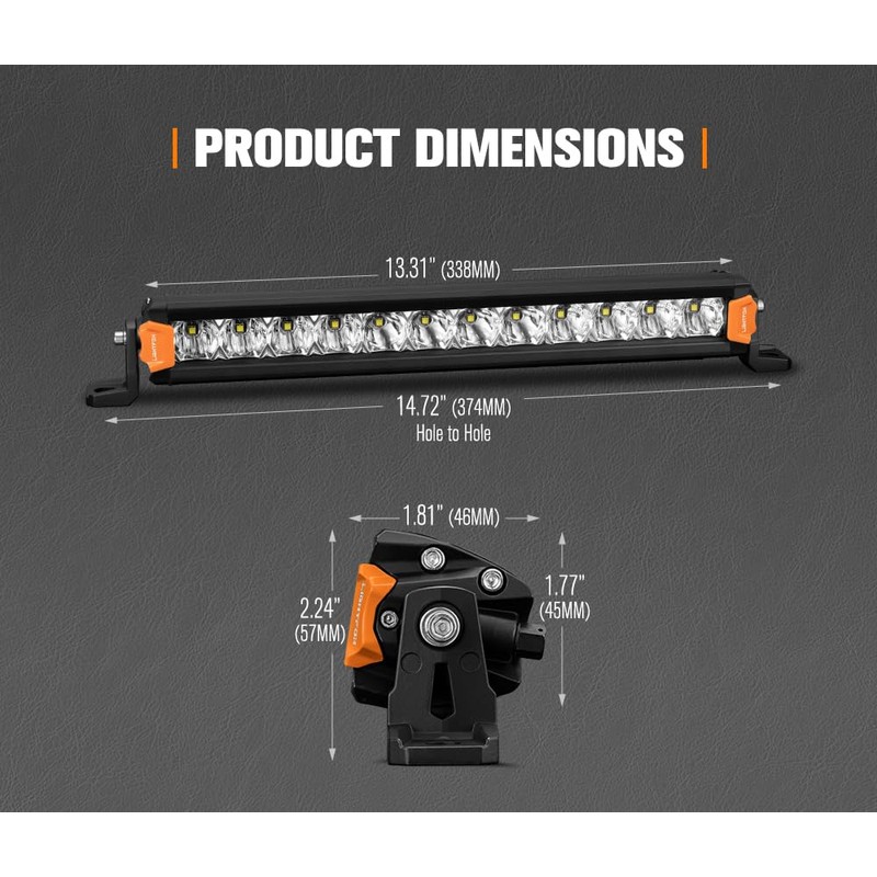 LIGHTFOX 14 Inch LED Light Bar - Professional IP68 Waterproof