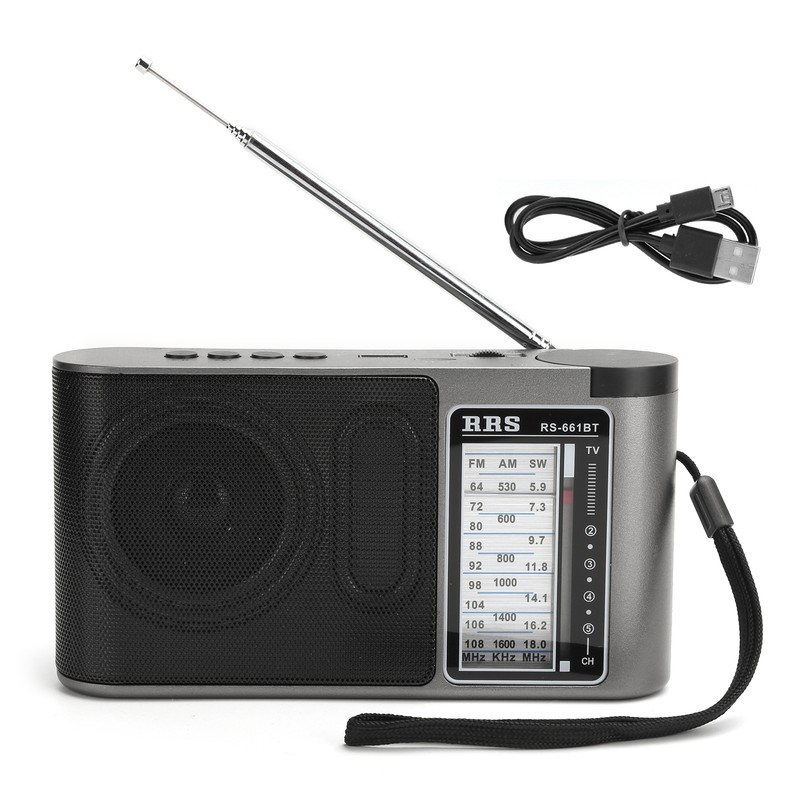 Bluetooth 4.0 Radio Receiver Portable MultiBand Manual Setting with Telescopic