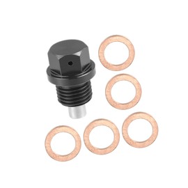 A ABSOPRO M14 x 1.5 Magnetic Oil Drain Plug with Seals Oil Drain Plug Oil Pan Black Item Replacement