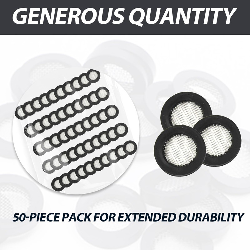 50 Pack Shower Head Gasket with Wire Mesh Middle -
