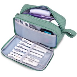 JAESITETER Big Capacity Pencil case,Soft Corduroy Pencil Bag with 3 Compartment,Pencil Pouch School Supplies Cute Pencil Box Pencil Bag for Teen Girls Boys College