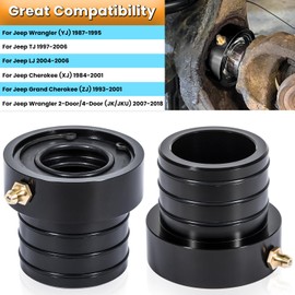 MG21103 Dana 30/44 Front Axle Tube Seal Pair For Jeep Wrangler JK JKU 2007-2018, YJ 1987-1995, TJ 1997-2006, LJ 2004-2006, Cherokee (XJ) 1984-2001, Grand Cherokee (ZJ) 1993-2001 (2PCS Black)