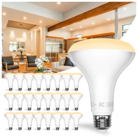 DAYBETTER BR30 Recessed Light Bulbs Equivelent 65W Dimmable Warm White 2700K, 24Pack BR30 Indoor Flood Light Bulbs 9W 120V, E26 Base for Kitchen Bathroom