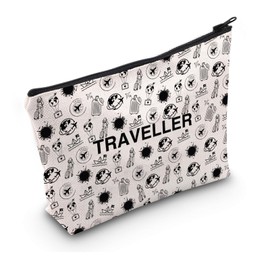 Traveller Gift Travel Lover Gift Tourist Gift Globetrotter Khayredin Gift Zipper Pouch Makeup Bag (Traveller Bag CA)