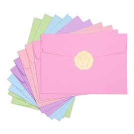 100 Pcs Colorful Envelopes 5x7, A7 Pretty Colored Envelopes Bulk with Gold Sealing Stickers, Bright Pastel Colors Invitations Envelopes for Greeting Cards Wedding Birthday Baby Showers(5x7)