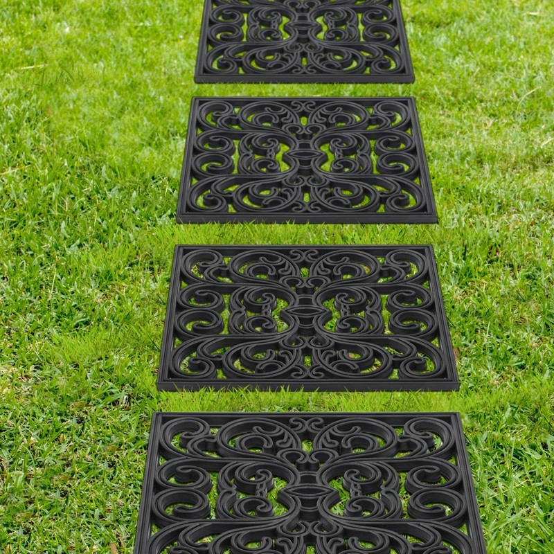 Pangda 8 Pcs Rubber Stepping Stones Outdoor Garden Walkway, 12