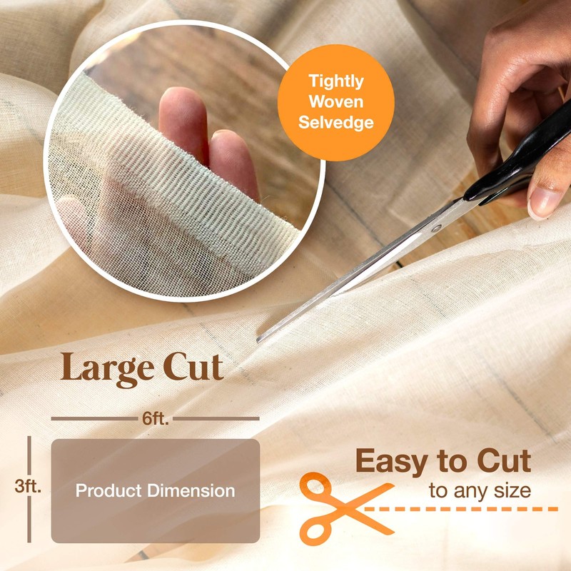 Wellnur Cheesecloth 18Sq. Ft - Reusable Grade 90 Ultra-Fine, 100%