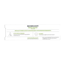 Rembrandt Deeply White + Peroxide Whitening Toothpaste, Peppermint Flavor, 3.5-Ounce (2 Pack)