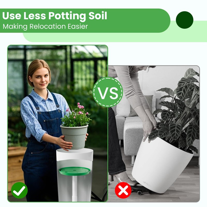 Somcthao Adjustable Height Planter Inserts for Large Pots, Tall Tapered