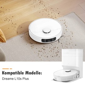 18 Pcs Accessories Kit with Dreame L10s Plus Robot Robot Vacuum, Replacement Parts 1 Main Brush, 4 Dust Bags, 4 Mop Pads, 4 HEPA Filters, 4 Side Brush, 1 Cleaning Brush