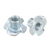 sourcing map 1/4"-20 4 Pronged Tee Nut T-Nut for Table