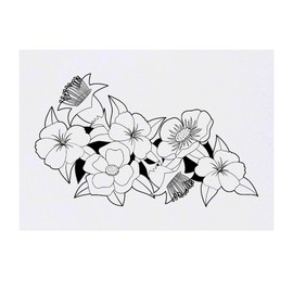'Flower Bouquet' Temporary Tattoo - Water Resistant, Skin-Safe, Non-Toxic Transfer (TO00081987)