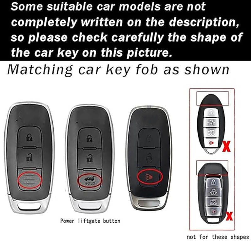 ontto 3-Button Key Cover Fit for Nissan 2023 Accessories Key