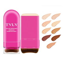 MIRUOKOU (2025 Latest Dual-Head Design) Foundation Stick with Brush, Natural Cover, No Technique Required, Just Apply Directly On, No Deformation, Waterproof & Sweat Proof, Natural, High Moisturizing