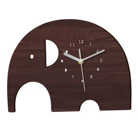 Gatuida Fashionable Wooden Elephant Wall Clock Silent Decorative Wall Mount for Home Office for Loved Ones