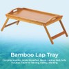 Bamboo Lap Tray Table with Folding Legs and Handles, Breakfast