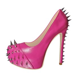 blingqueen Stiletto High Heels Round Toe Pumps Platform Women's Shoes, Pink