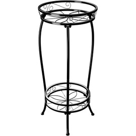 Bamworld Soporte Metálico para Plantas Bamworld de 2 Niveles, Estante de 68 cm para Múltiples Macetas, Estructura Esquinera Resistente para Terraza, Balcón, Sala o Dormitorio