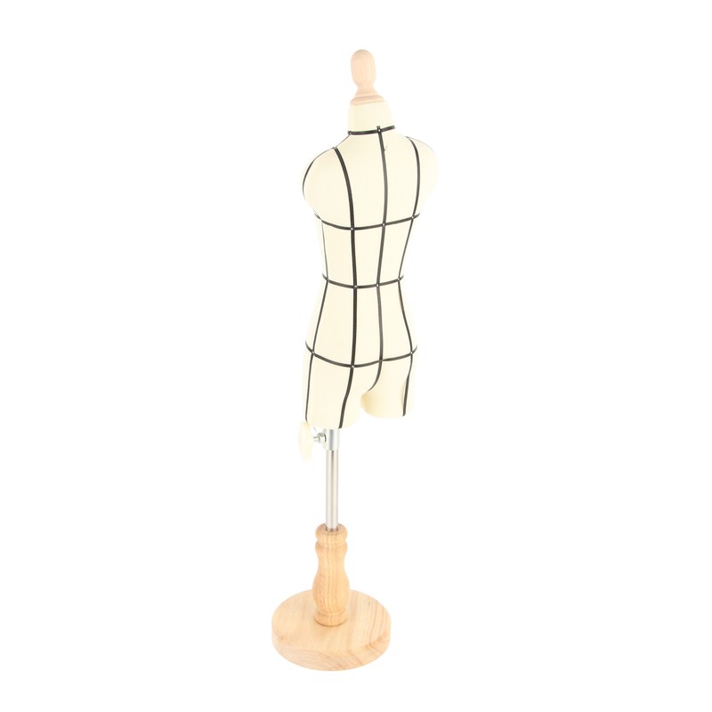 Miniature Dress Form with Stand Wood Base Sewing Mannequin Body