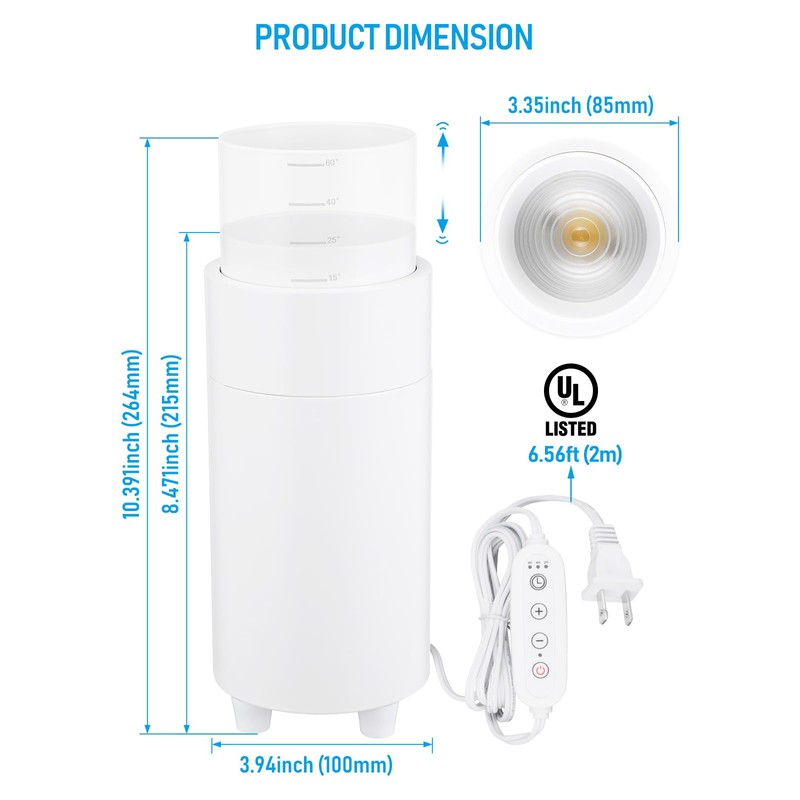 TORCHSTAR 5CCT LED Floor Can Light, 10.39 Inch High, 1200LM