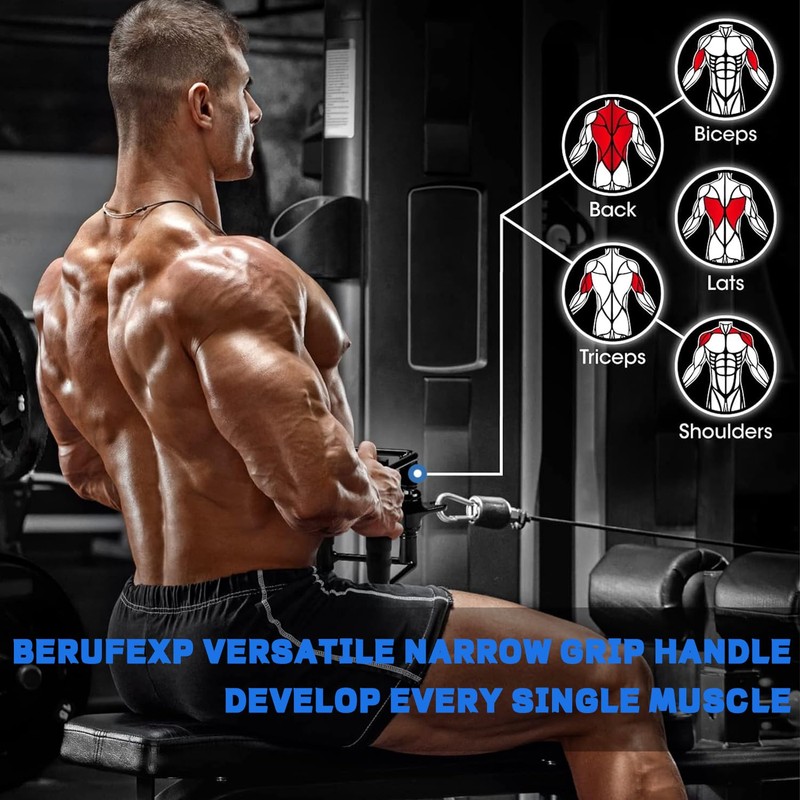 Berufexp Doudle D Hanlde Row, Cable Attachments for Gym, V
