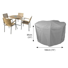 Bosmere Weatherproof Round Patio Set Cover, 74", Gray