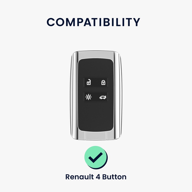 kwmobile Car Key Case Compatible with Renault 4-Button Smartkey Car