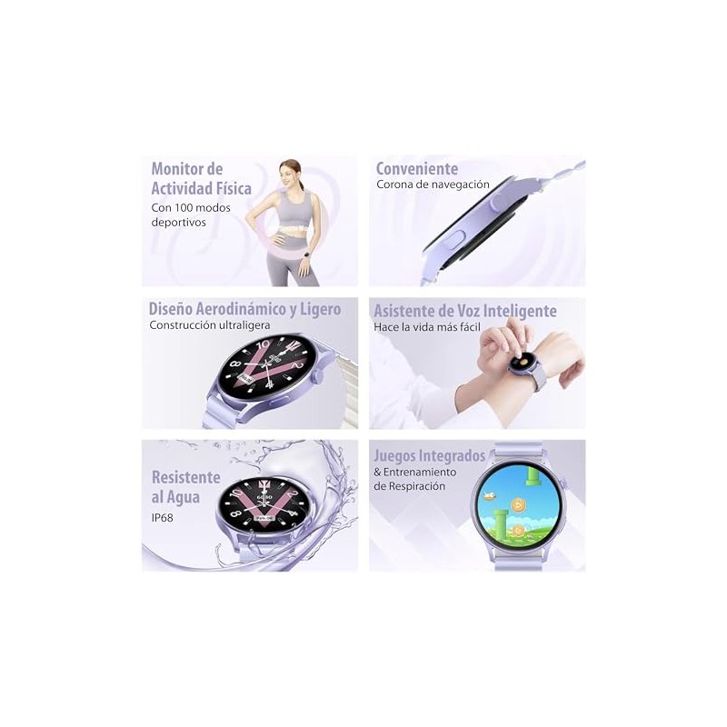 Kieslect | Lora 2 Smartwatch Reloj Inteligente para Mujer 100