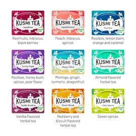 Kusmi Herbal teas gift set (Organic) - Assortment of 45 muslin bags of flavored herbal teas