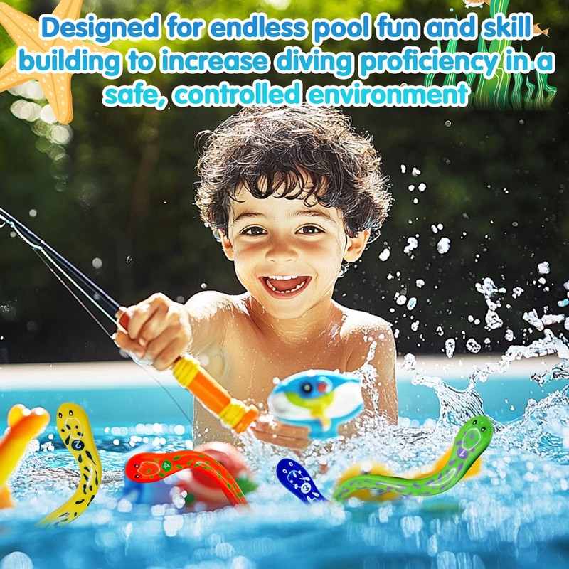 YONEEKSS 4 PCS Eels Swimming Pool Dive Toys Catch a