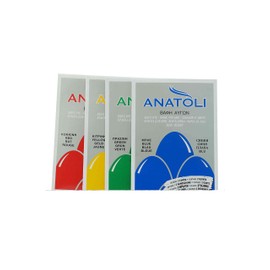 Anatoli Egg Colour Set from Greece Red Yellow Green Blue 4 x 3 g Food Safe Eggs Colour Including Gloves Greek Easter