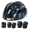 Juego de Casco de Bicicleta para Niños, Rodilleras, Coderas, Muñequeras,