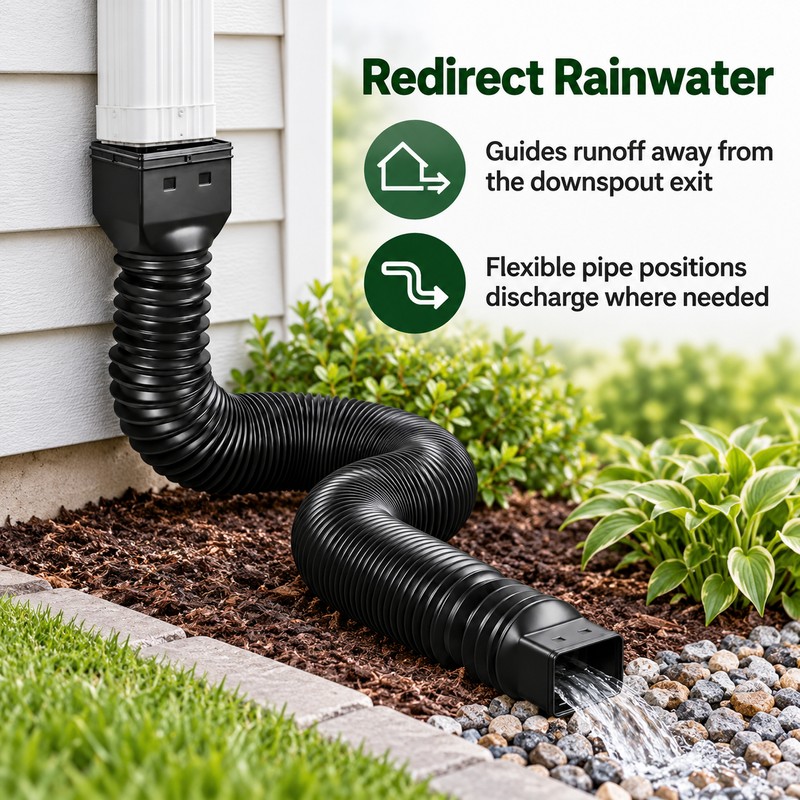 Retractable Rain Gutter Downspout Extension for Outdoor Drainage – Adjustable