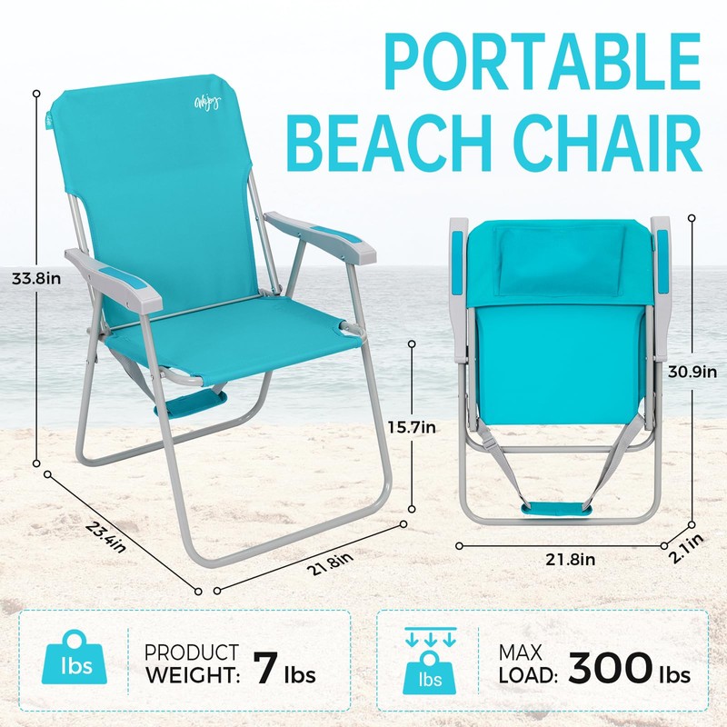 #WEJOY Folding Beach Chair for Adults, Lightweight Beach Chair with