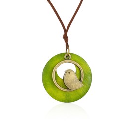 JDONL Bohemian Necklace for Women Choker Necklace Long Cord Wooden Pendant Neckalce Vintage Alloy Pendant Rope Sweater Necklace Jewelry Gifts for Girls, Wood, No Gemstone