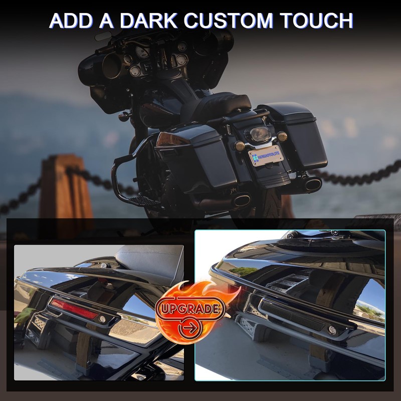 HOKUOTOLITE Hard Saddlebag Latch Covers Reflectors Inserts for Harley Touring