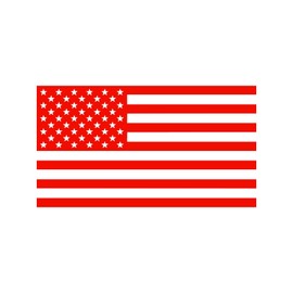 American US Flag [Pick Color/Size] Vinyl Decal Sticker for Laptop/Car/Truck/Window/Bumper (3.5in x 2in, Matte Red)