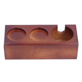 3‑Slots Wood Coffee Tamper Holder Portafilter Storage Stand Tamping Station Organizer Coffee ColorFront Opening