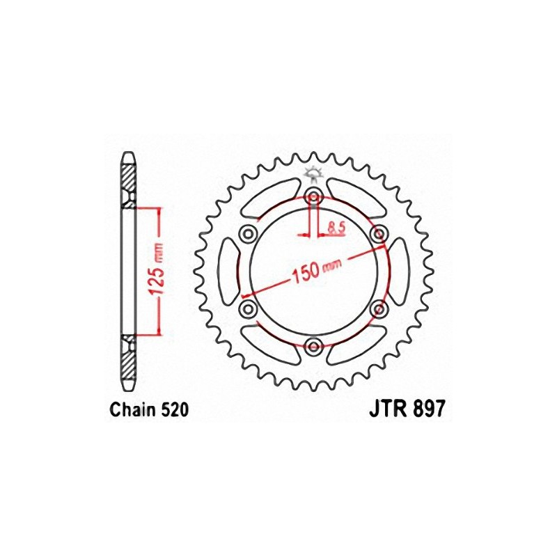 JT Sprockets JTR897.47 47T Steel Rear Sprocket