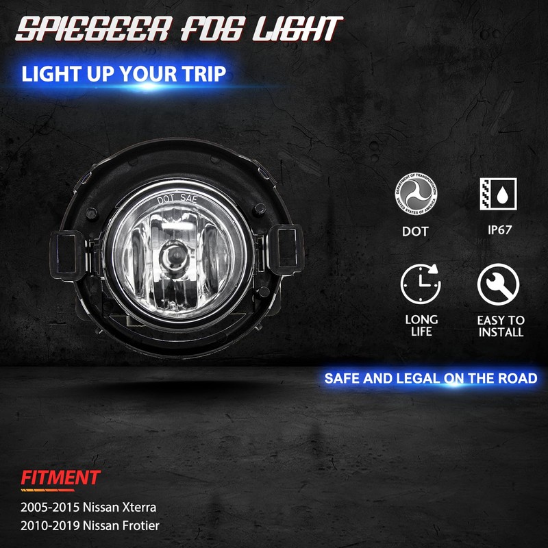 SPIEGEER Fog Lights Assembly for 2005 2006 2007 2008 2009