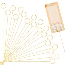 ZEYIYER 20pcs Gold Floral Picks, 11.8 Inch Metal Card Holder for Flower Arrangement, Wire Floral Picks Place Card Stand, Round Flower Favor Picture Holder Clips