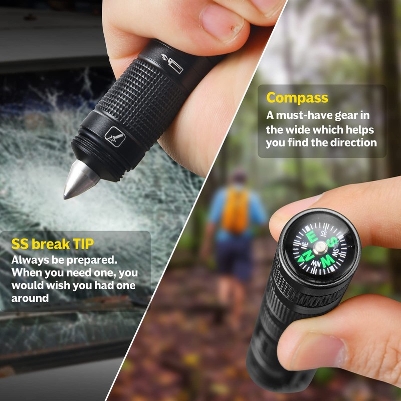 POXIMO EDC Multitool 5-In-1 Tactical Survival Gear with Flashlight, Lighter(No